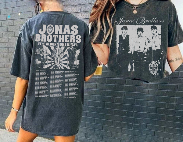 Jonas Brothers Vintage T-Shirt, Jonas Five Albums One Night Tour Shirt, Jonas Brothers 2023 Tour Shirt, Jonas 90's Tee, Joe Nick Kevin 1.jpg