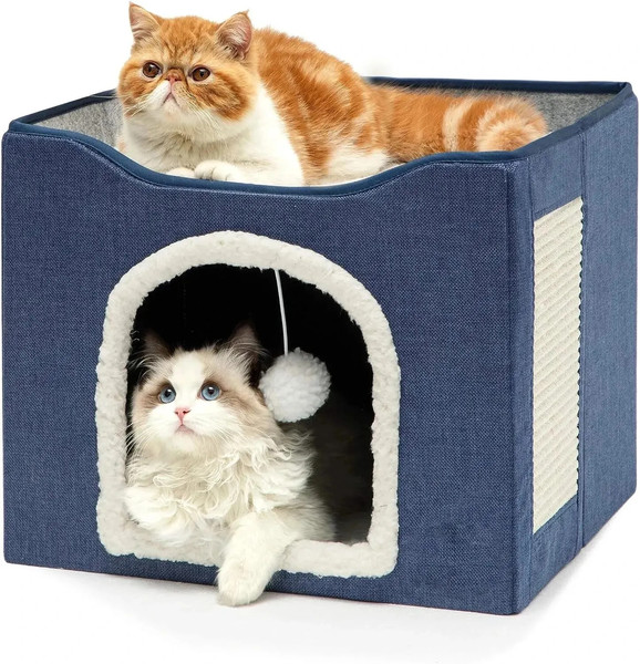 1v6iLarge-Cat-Bed-with-Fluffy-Ball-Hanging-and-Scratch-Pad-Double-Layered-Foldable-Cat-Beds-for.jpg