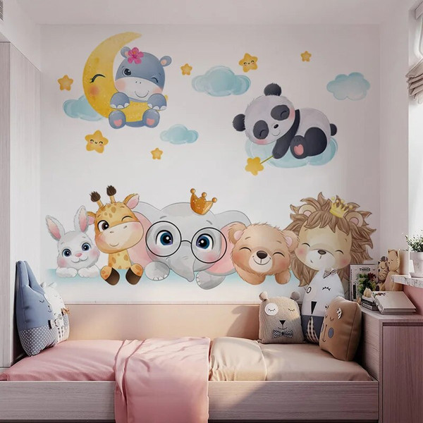 oR5kNordic-Cartoon-Animals-Wall-Stickers-for-Children-Kids-Rooms-Girls-Boys-Baby-Room-Decoration-Wallpaper-Elephant.jpg