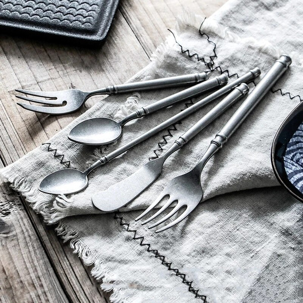 9cxlRetro-Scrub-304-Stainless-Steel-Flatware-Kitchen-Cutlery-Set-Steak-Knife-Fork-Spoon-Set-Dessert-Fork.jpg