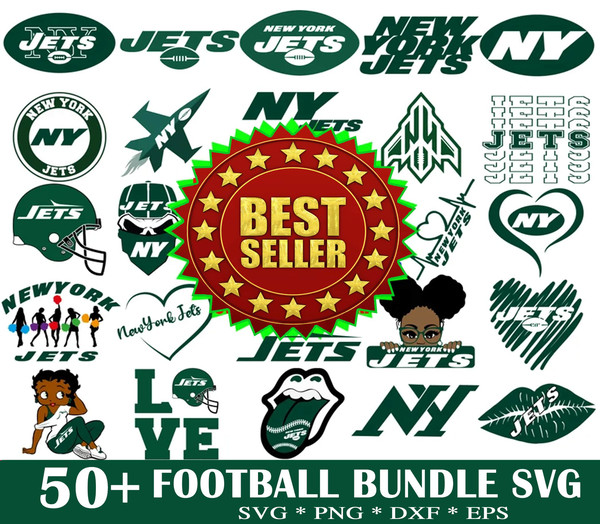 50  New York Jets Svg Bundle, N F L Teams Svg, N F L svg, Football Svg, Sport bundle, Png, Jpg, Dxf.jpg