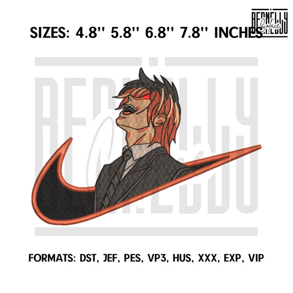 Yagami Light Embroidery Design File, Death Note Anime Embroidery Design, Machine embroidery, Anime Design Pes 1.png