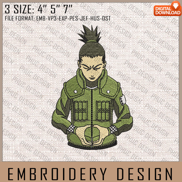 Shikamaru Embroidery Files, Naruto, Anime Inspired Embroidery Design, Machine Embroidery Design 1.jpg