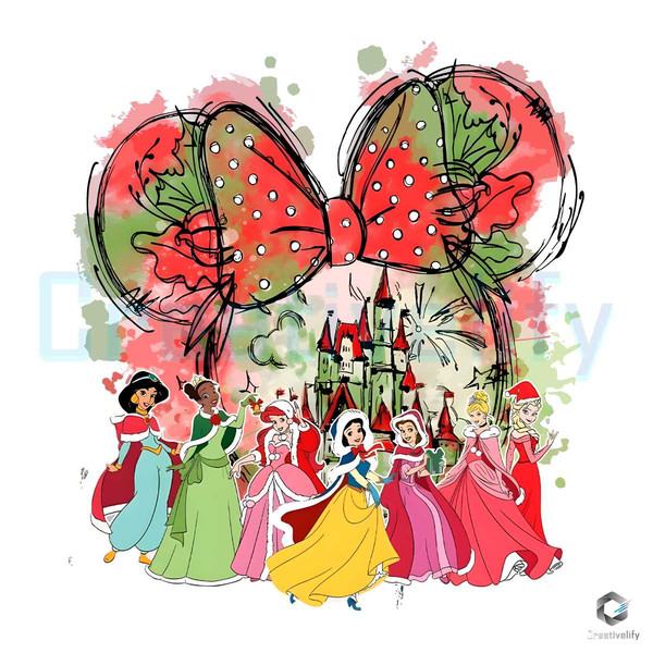 Free Princess Christmas PNG Minnie Mouse File Sublimation.jpg