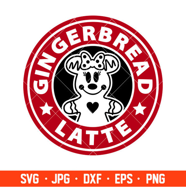 Gingerbread Latte Minnie Mouse Svg, Starbucks Svg, Coffee Ring Svg, Cold Cup Svg, Cricut, Silhouette Vector Cut File.jpg