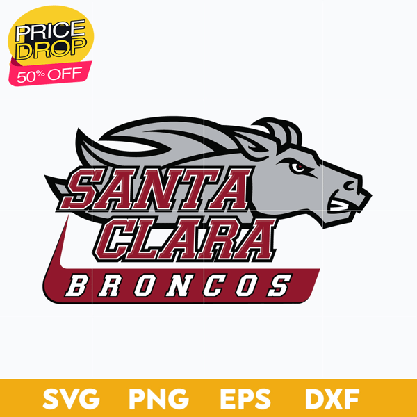 Santa Clara Broncos Svg, Logo Ncaa Sport Svg, Ncaa Svg, Png, Dxf, Eps Download File..jpg