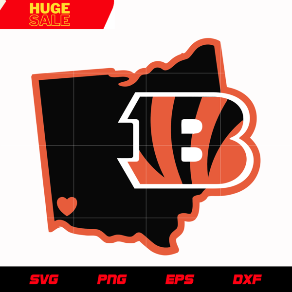 Cincinnati Bengals Map Logo svg, nfl svg, eps, dxf, png, digital file.png