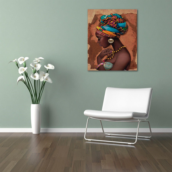 African Vintage Woman Wall Art,African Woman Canvas,African American Home Decor,African Traditional Wall Decor,Home Decor,Housewarming Gifts.jpg