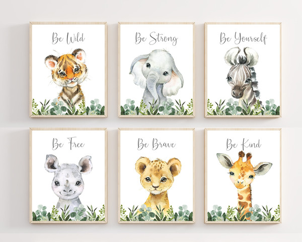 Baby boy safari nursery decor - Boy safari nursery - Boy wall art  - Baby boy nursery decor - Safari animal prints - Baby animal prints.jpg