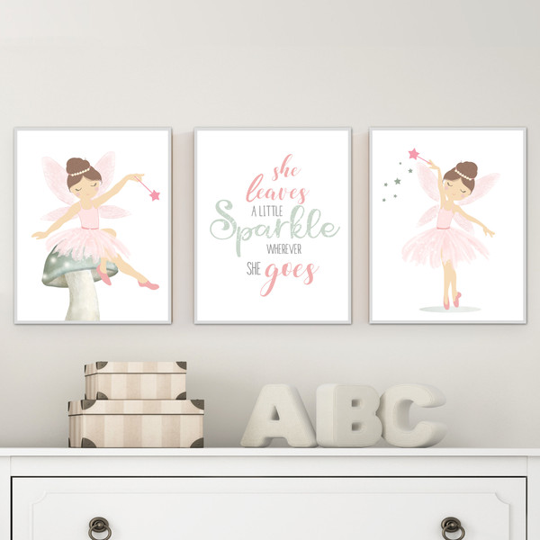 Fairy Nursery decor - Fairy wall art - Pink girls room decor - Fairy poster - Baby girl nursery decor - Girls wall art - Fairy printable.jpg