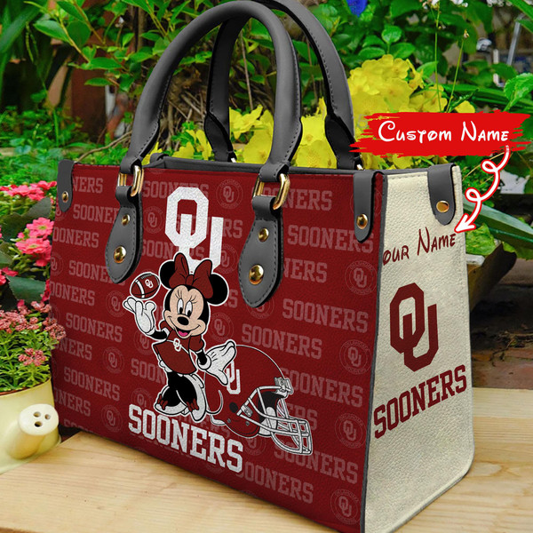 NCAA Oklahoma Sooners Minnie Women Leather Hand Bag M1 1305DS005.jpg