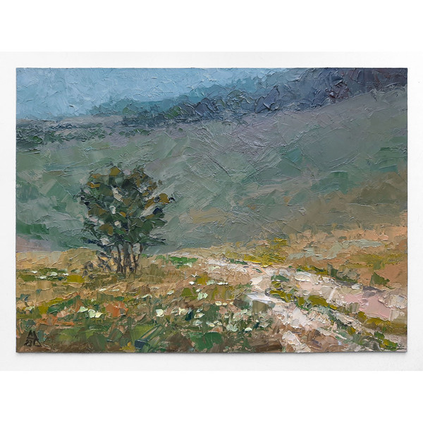 This path hill landscape painting is suitable for both a study and a bedroom or living room.