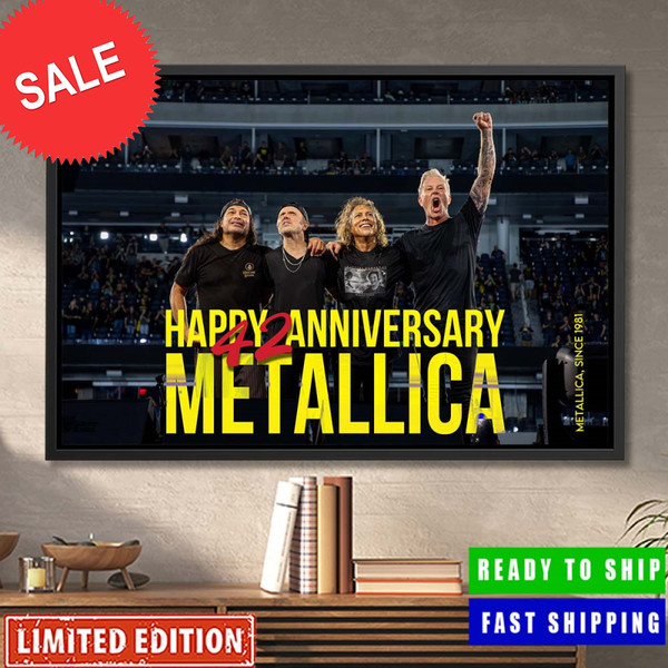 Happy 42 Years Anniversary Metallica Band Decorations Poster Canvas.jpg