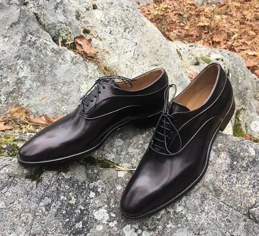 Men's Handmade Black Leather Lace Up Derby Shoes.jpg