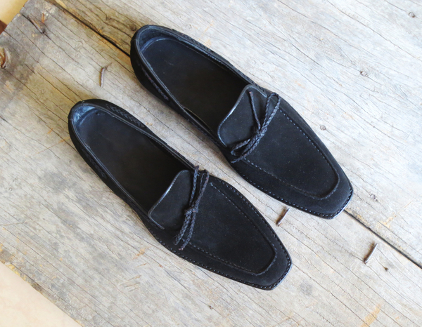 Men's Handmade Black Suede Loafer Slip On.jpg