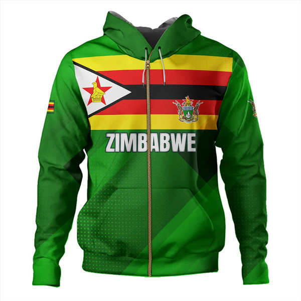 Zimbabwe Hoodie - Flag Color With Seal, African Hoodie For Men Women