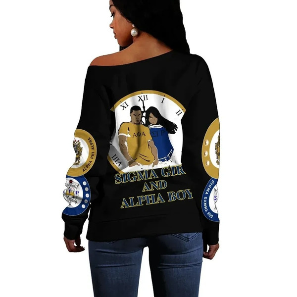 Alpha Phi Alpha Sigma Gamma Rho Black Offshoulder, African Women Off Shoulder For Women