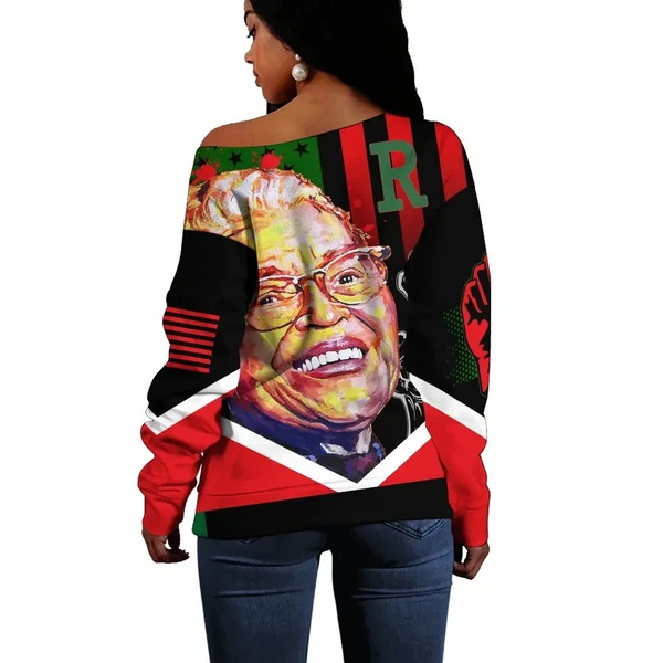 African American Flag Rosa Parks Women Off Shoulder, African Women Off Shoulder For Women