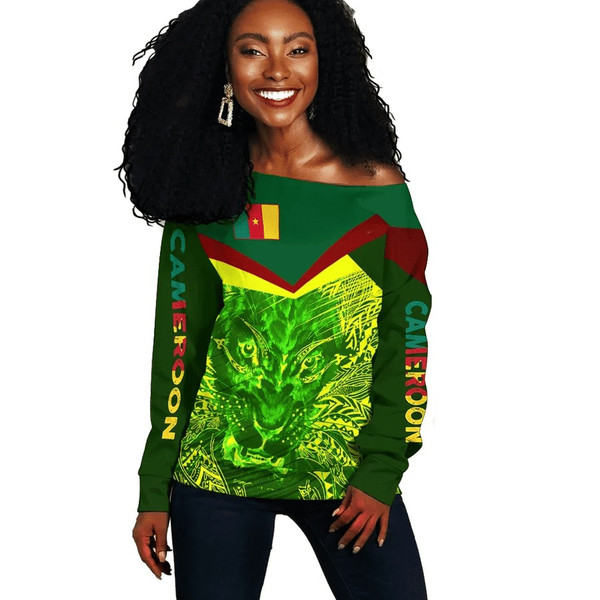 Cameroon Lion Women Off Shoulder Style, African Women Off Shoulder For Women