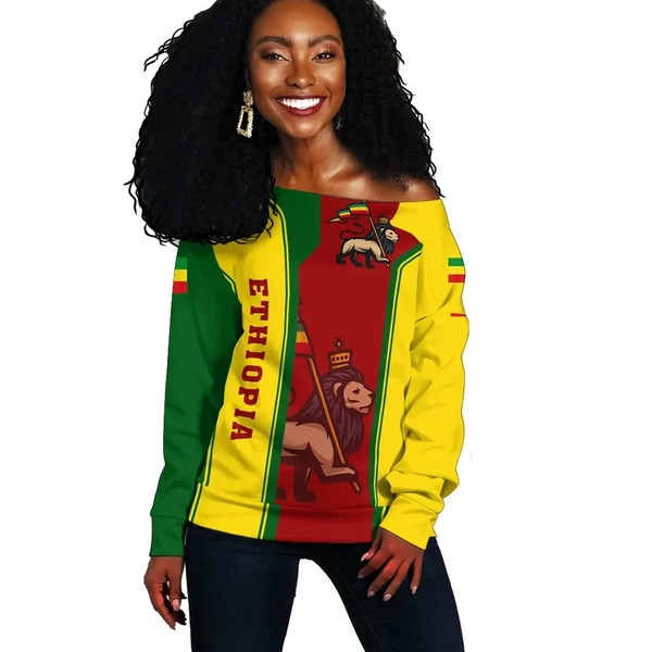 Lion Of Judah Ethiopian Women Off Shoulder - Fifth Style, African Women Off Shoulder For Women