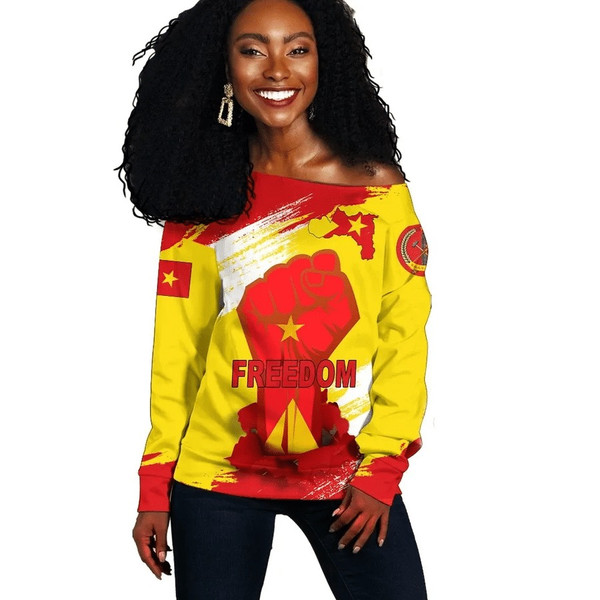 Freedom Tigray Flag And Map Women's Off Shoulder, African Women Off Shoulder For Women
