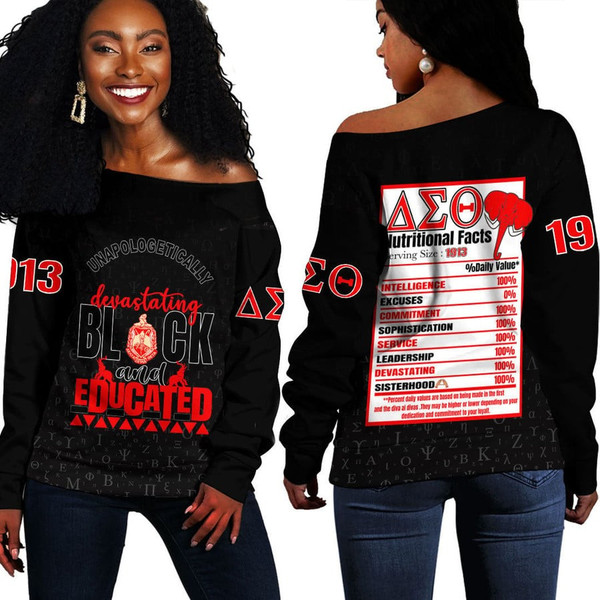 Delta Sigma Theta Off Shoulder Sweaters 02, African Women Off Shoulder For Women
