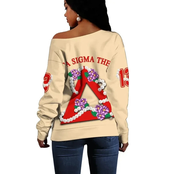 Delta Sigma Theta Pearl Cream Offshoulder 04, African Women Off Shoulder For Women