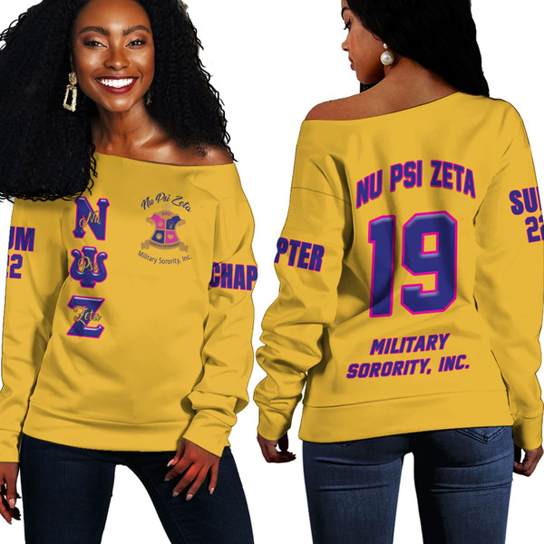 (Custom) Nu Psi Zeta Military Sorority 05, African Women Off Shoulder For Women