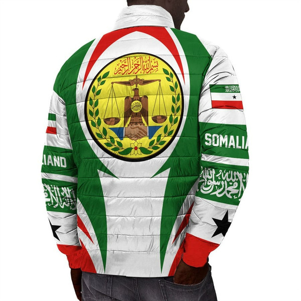 Somaliand Action Flag Padded Jacket, African Padded Jacket For Men Women