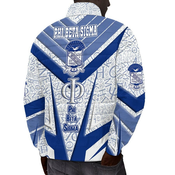 Phi Beta Sigma Sporty Style Padded Jacket, African Padded Jacket For Men Women
