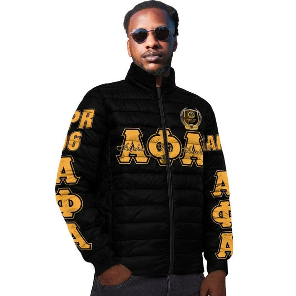 Alpha Phi Alpha - Alpha Beta Lambda Padded Jacket, African Padded Jacket For Men Women