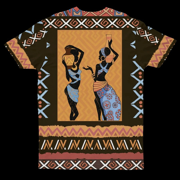 African Women Printed Mudcloth T-shirt, African T-shirt For Men Women