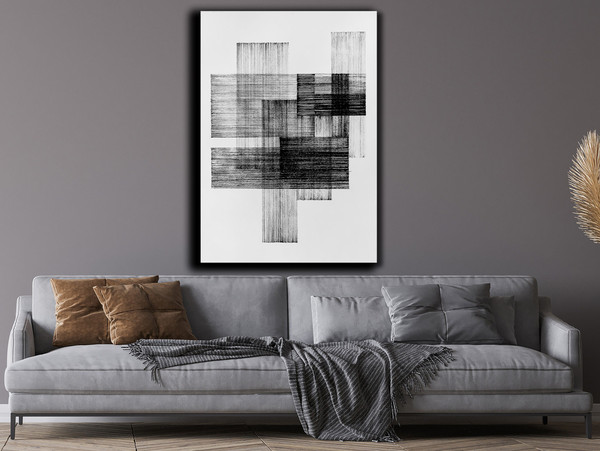 Abstract Monochrome Triptych,Contemporary Art, Modern Home Decor, Abstract Painting, Geometric Art, Brushstroke Art, Gallery Wall Set-1.jpg