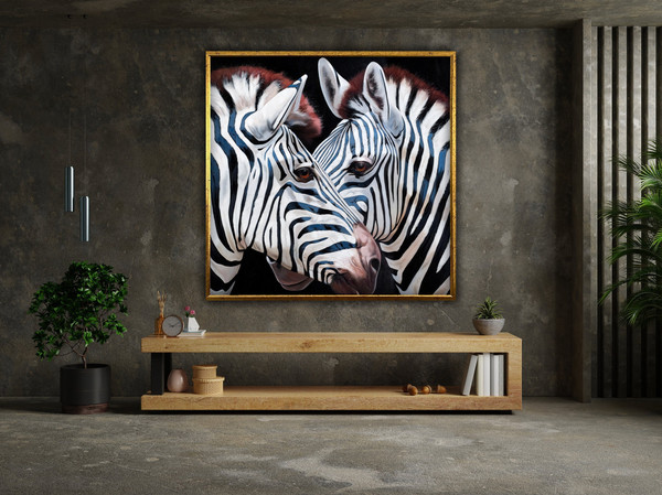 zebra canvas print, wildlife animal photo to canvas art print for office decor, wall art canvas design, framed canvas ready to hang.jpg