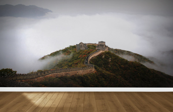 Great Wall of China Wall Poster, Landscape Paper Art, Mountain Landscape Wall Stickers, Nature Landscape Paper Craft, Office Wall Decor,.jpg