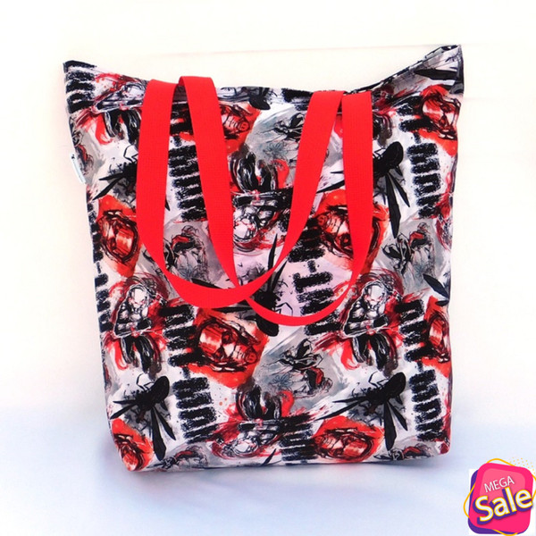 Ant Man Tote Gift Craft Grocery Project Book Bag Reversible Reusable Lined Washable Free Shipping.jpg