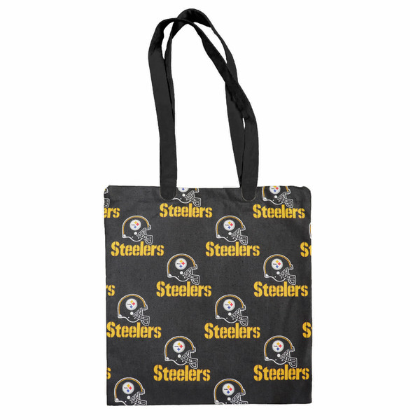 Pittsburgh Steelers Cotton Canvas Tote Bag Hand Bag Travel Bag School Grocery Beach Accessories Customizable Strap Colors.jpg