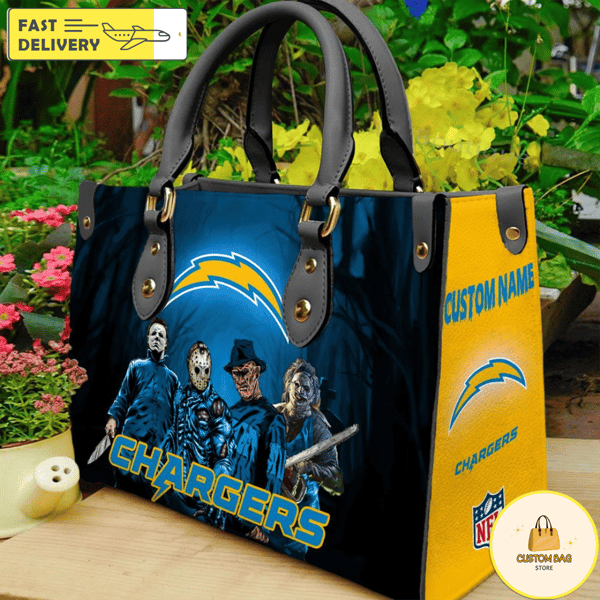 Los Angeles Chargers NFL Halloween Women Leather Hand Bag.jpg
