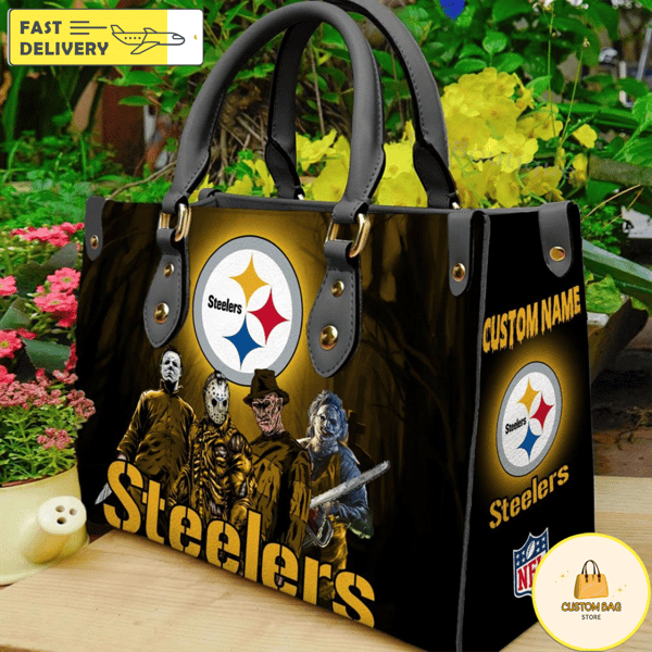 Pittsburgh Steelers NFL Halloween Women Leather Hand Bag.jpg
