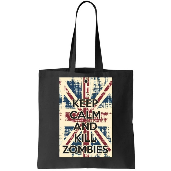 Keep Calm and Kill Zombies Vintage Tote Bag.jpg
