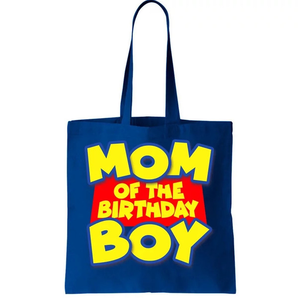 Mom of the Birthday Boy Spoof Toy Logo Tote Bag.jpg