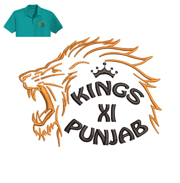 Kings Lion Punjab Embroidery logo for Polo Shirt..jpg