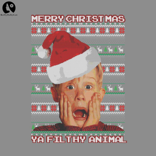 KL141241490-Home Alone Kevin Christmas - ya filthy animal Funny Animal PNG download.jpg
