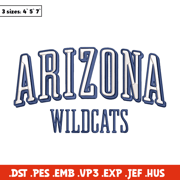 Arizona Wildcats logo embroidery design, NCAA embroidery, Embroidery design,Logo sport embroidery,Sport embroidery.jpg
