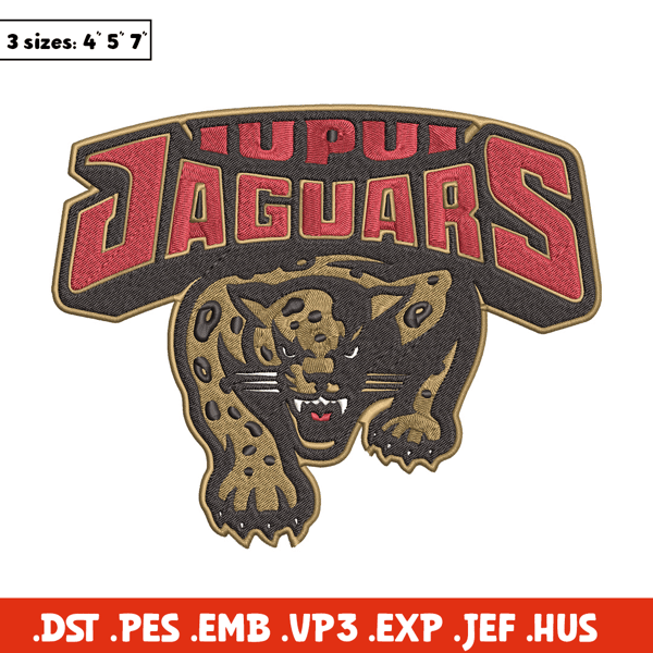 IUPUI Jaguars logo embroidery design,NCAA embroidery,Embroidery design,Logo sport embroidery,Sport embroidery..jpg