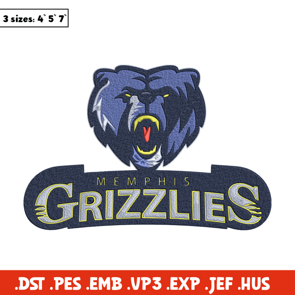 Memphis Grizzlies logo embroidery design, NBA embroidery, Sport embroidery,Embroidery design, Logo sport embroidery..jpg