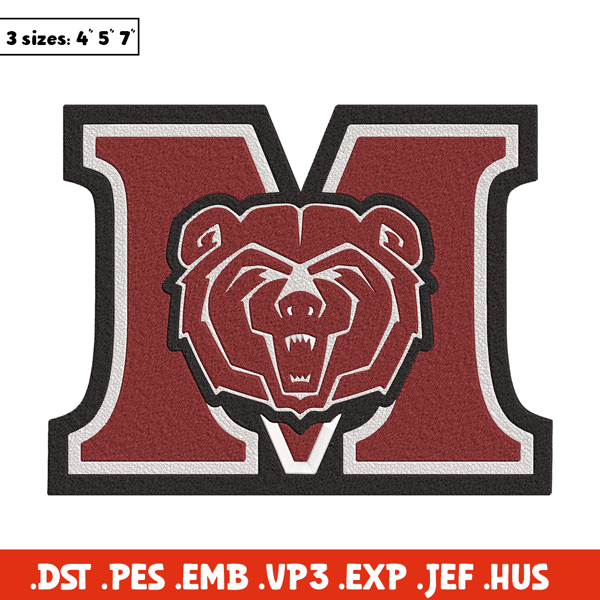 Missouri State logo embroidery design, MLB embroidery, Embroidery design, Logo sport embroidery, Sport embroidery.jpg