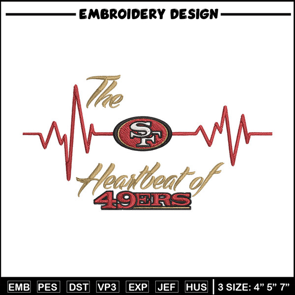 The heartbeat of San Francisco 49ers embroidery design, 49ers embroidery, NFL embroidery, logo sport embroidery..jpg