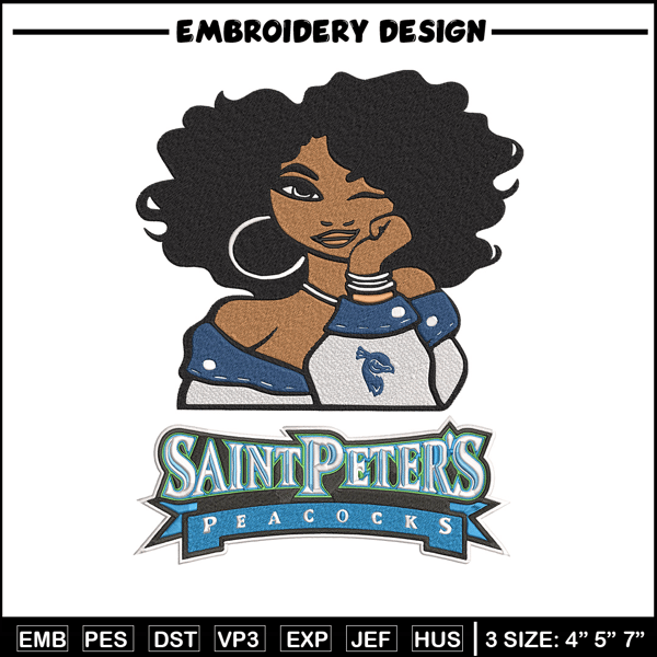 Saint Peters girl embroidery design, NCAA embroidery, Embroidery design, Logo sport embroidery,Sport embroidery..jpg