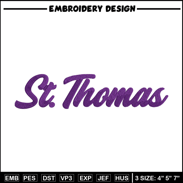St. Thomas Tommies logo embroidery design, NCAA embroidery, Embroidery design,Logo sport embroidery,Sport embroidery.jpg